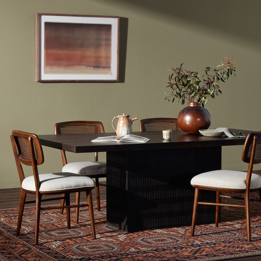 Madison Modern Classic Brown Mango Wood Rectangular Dining Table - 84"|