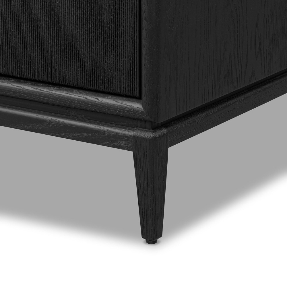 Rosal Modern Classic Black Oak Woven Rush Sideboard|