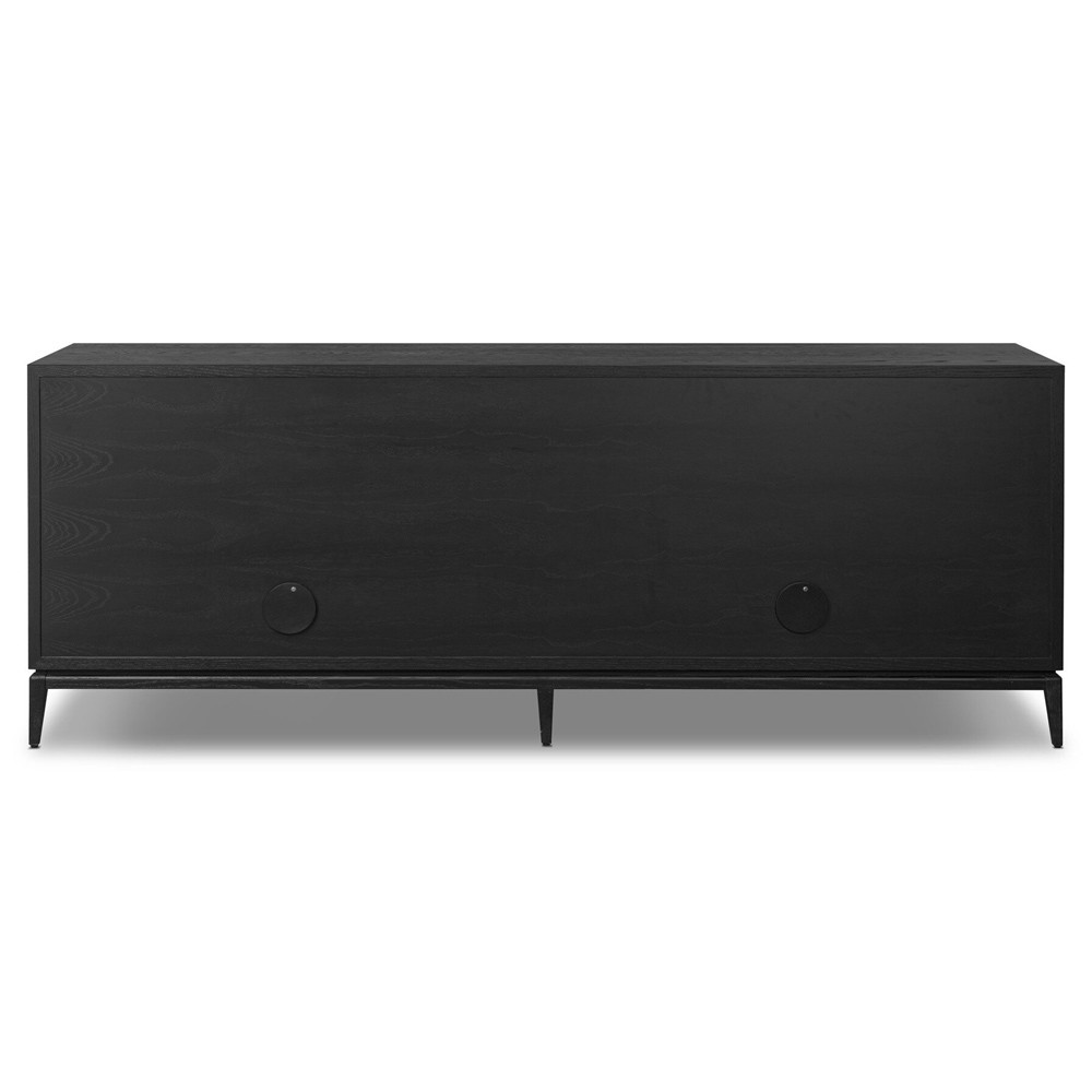 Rosal Modern Classic Black Oak Woven Rush Sideboard|