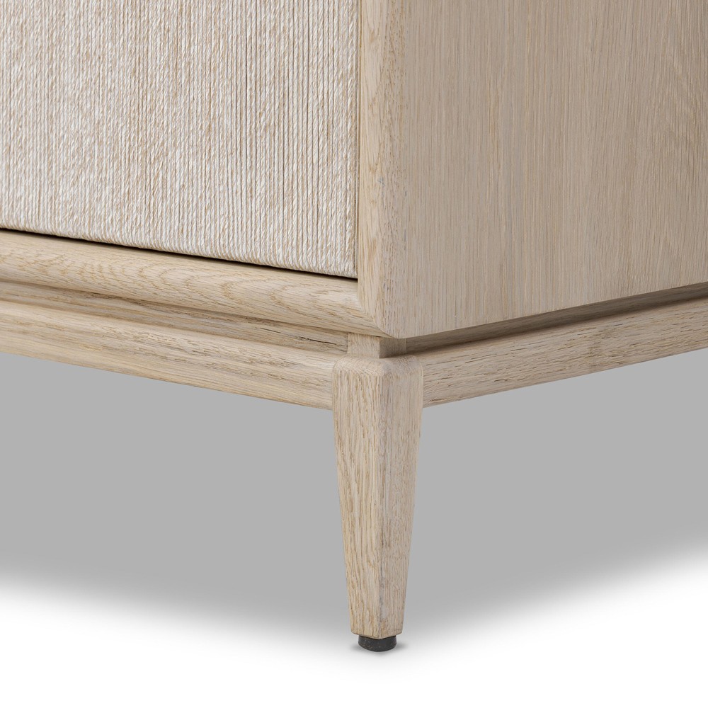 Rosal Modern Classic Natural Oak Woven Rush Sideboard|