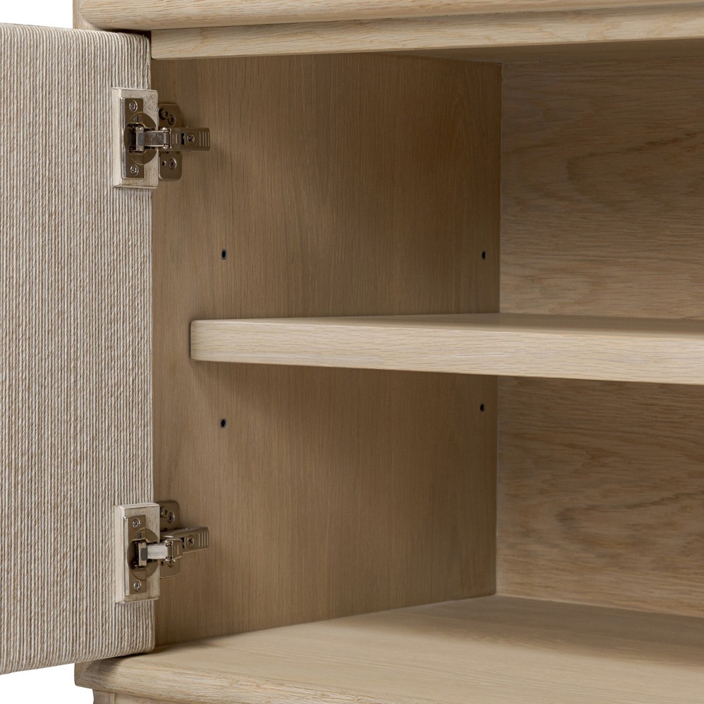Rosal Modern Classic Natural Oak Woven Rush Sideboard|