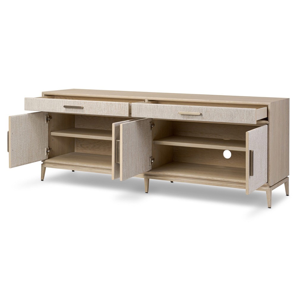 Rosal Modern Classic Natural Oak Woven Rush Sideboard|