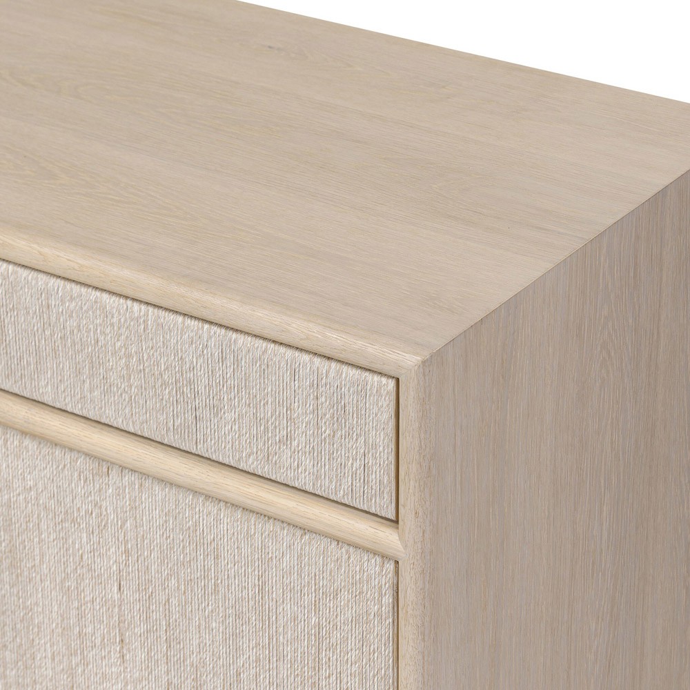 Rosal Modern Classic Natural Oak Woven Rush Sideboard|