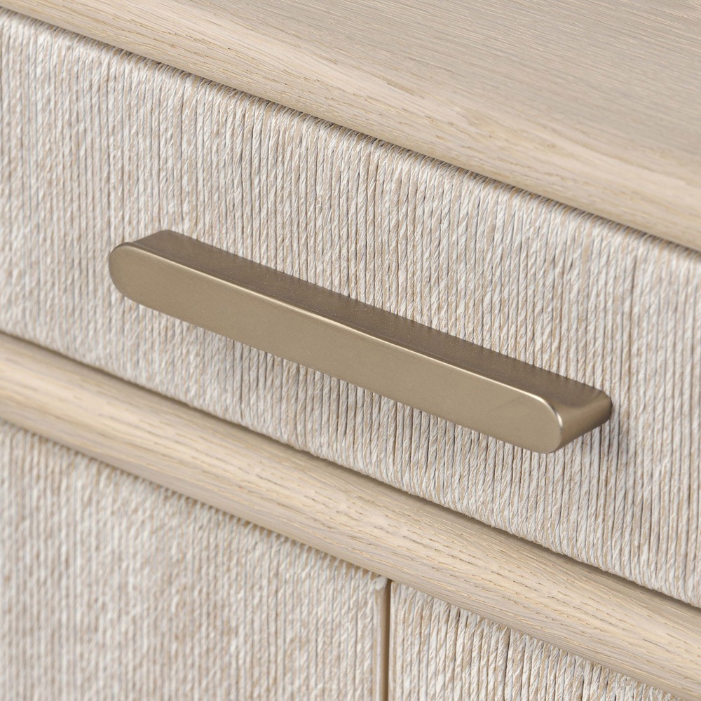 Rosal Modern Classic Natural Oak Woven Rush Sideboard|