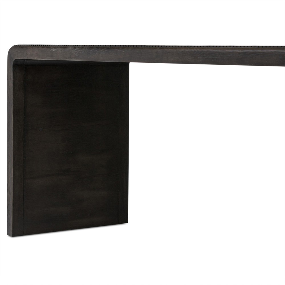 Lana Rustic Lodge Smoked Black Oak Rectangular Console Table|