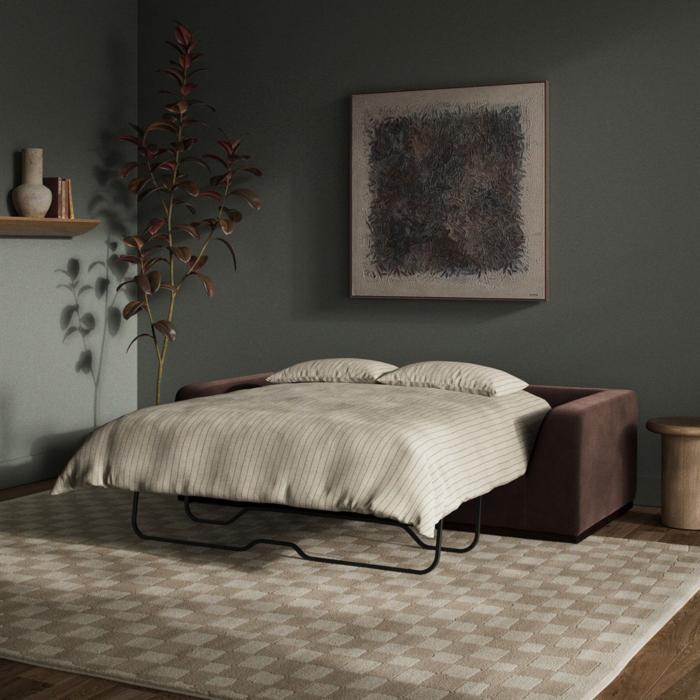 Stanley Rustic Lodge Surrey Cocoa Velvet Sleeper Sofa - 89"|