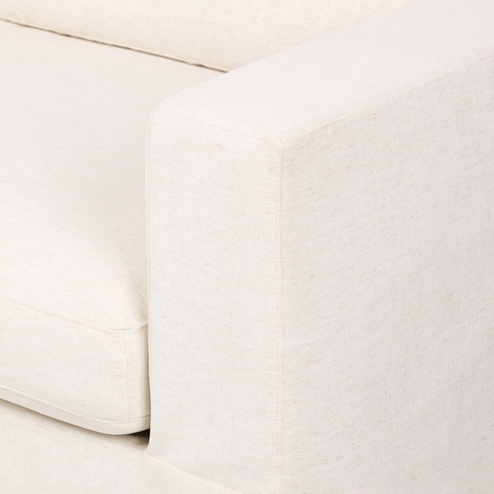 Tovana Modern Classic Crypton Nomad Snow Slipcovered Sofa - 95