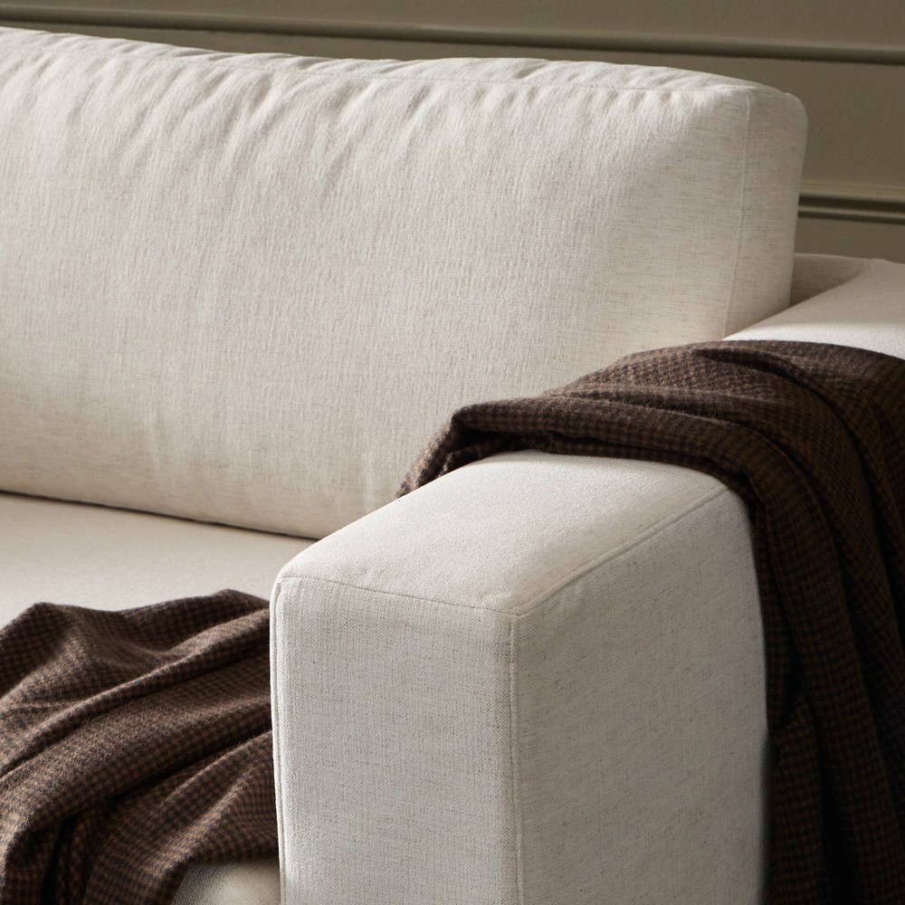 Tovana Modern Classic Crypton Nomad Snow Slipcovered Sofa - 95