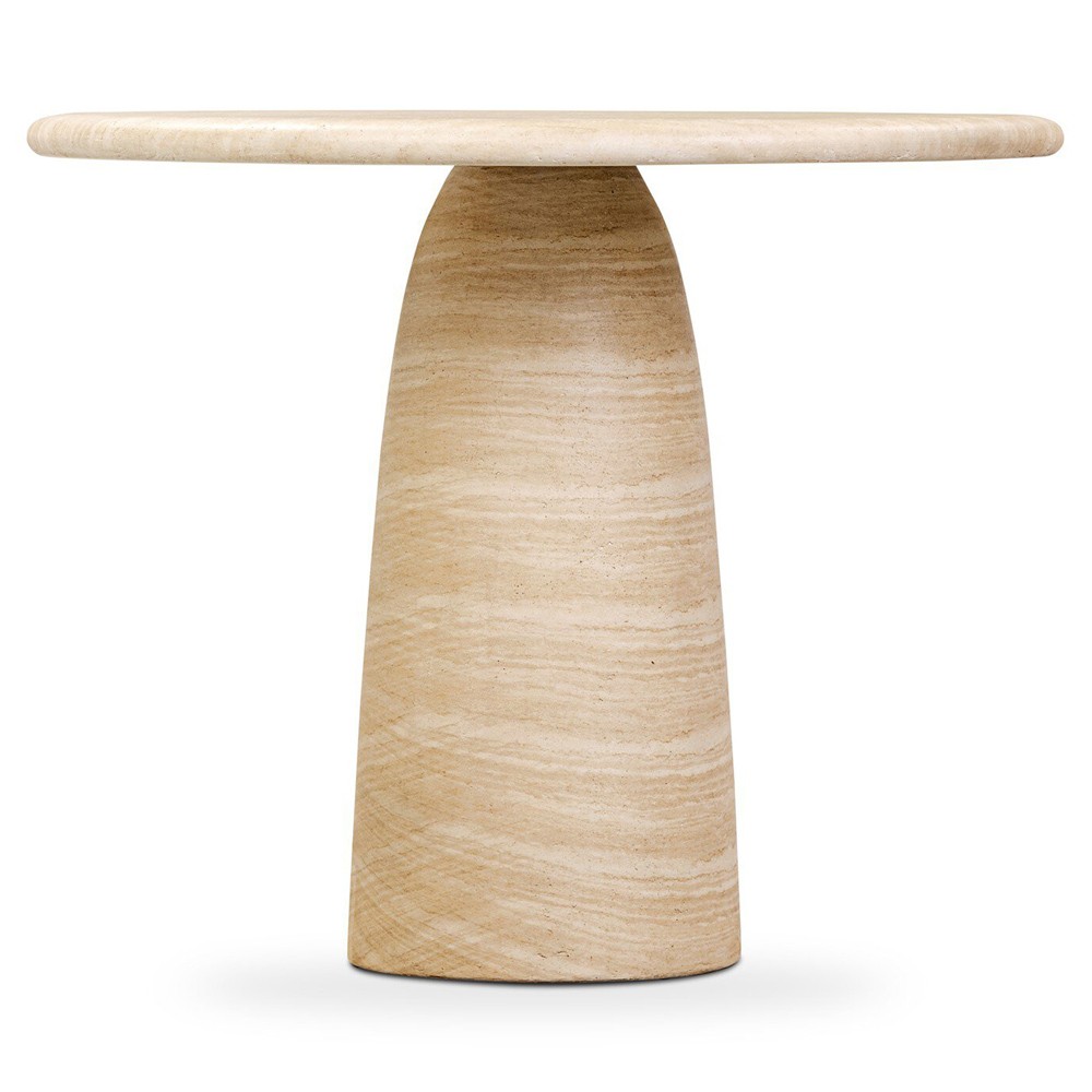 Emilia Modern Classic Sand Striae Concrete Round Outdoor Bistro Table - 36"|