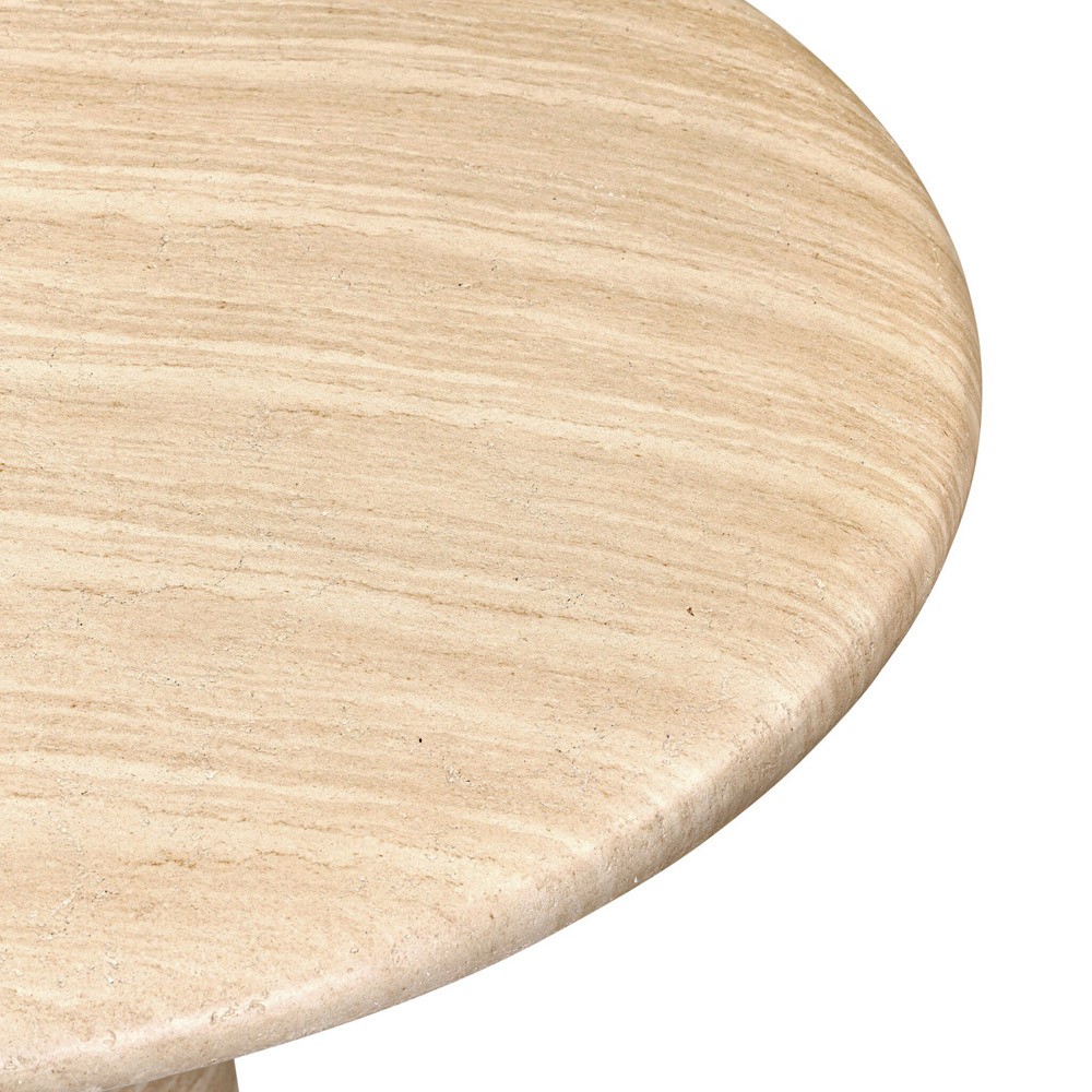 Emilia Modern Classic Sand Striae Concrete Round Outdoor Bistro Table - 36"|