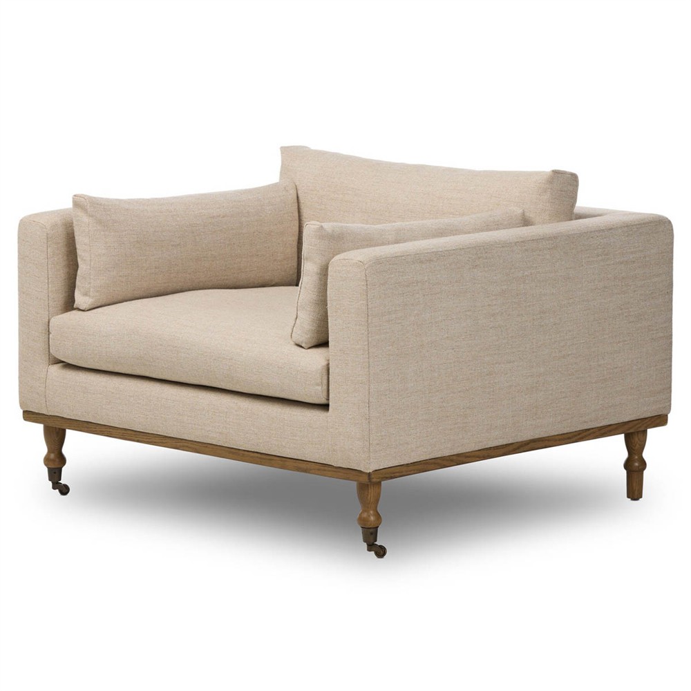 Harlin Updated Traditional Alcala Wheat Performance Chair and a Half|