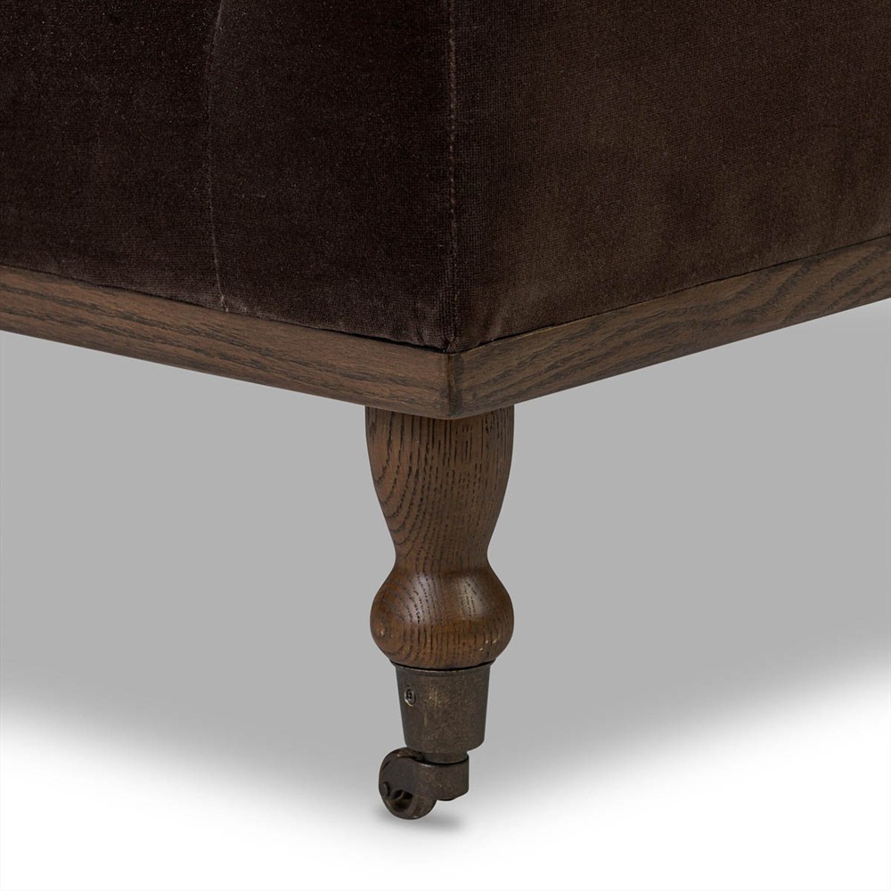 Harlin Updated Traditional Surrey Cocoa Velvet Chair and a Half|