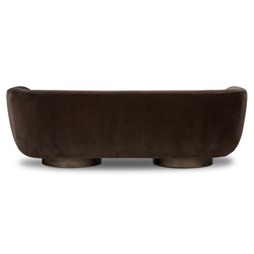 Sabina Modern  Surrey Cocoa Brown Velvet Sofa - 87"|