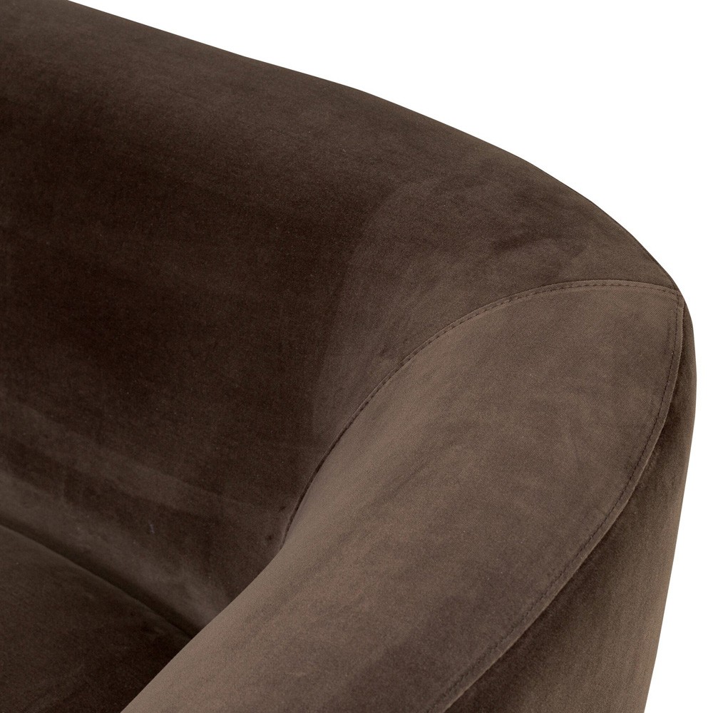 Sabina Modern  Surrey Cocoa Brown Velvet Sofa - 87"|