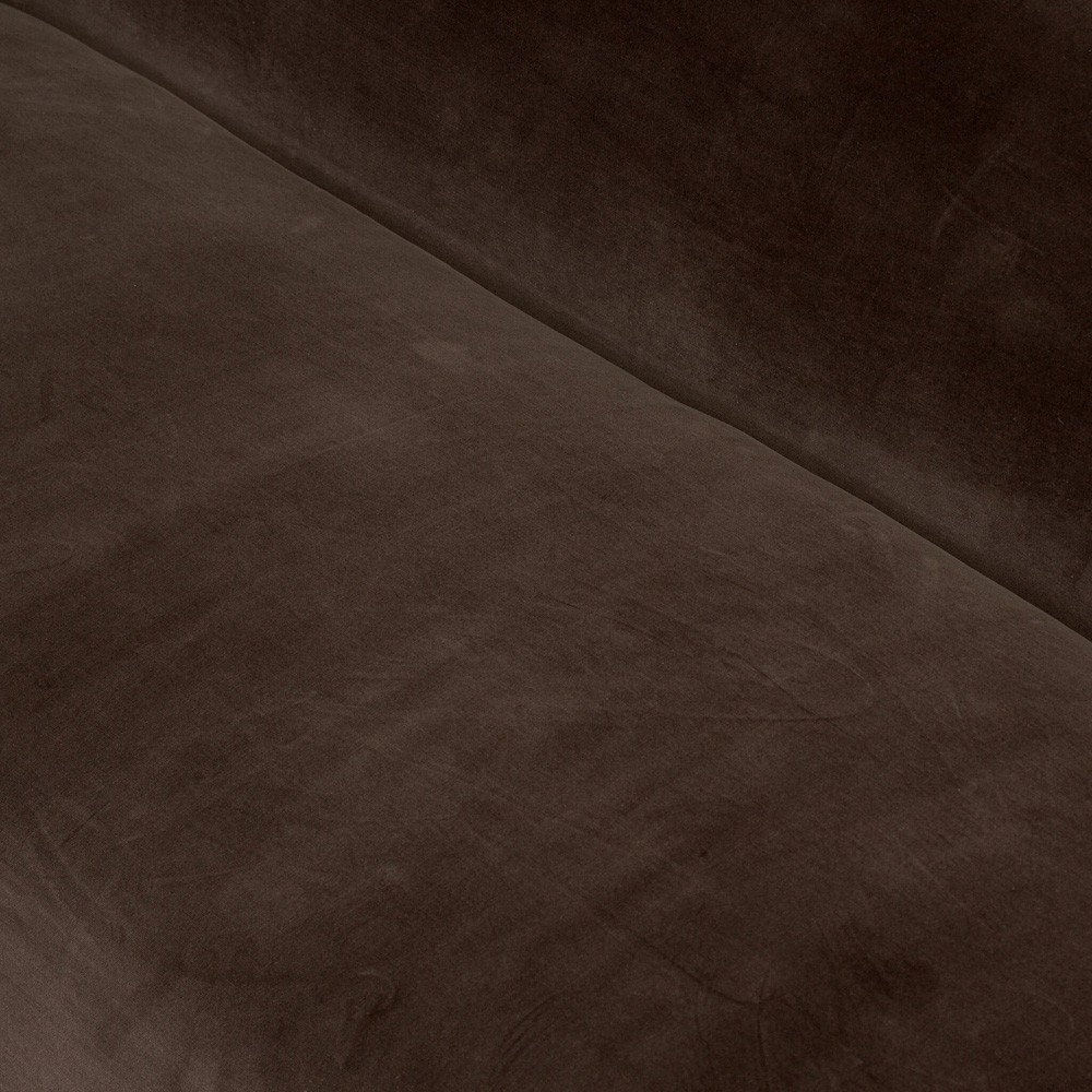 Sabina Modern  Surrey Cocoa Brown Velvet Sofa - 87"|