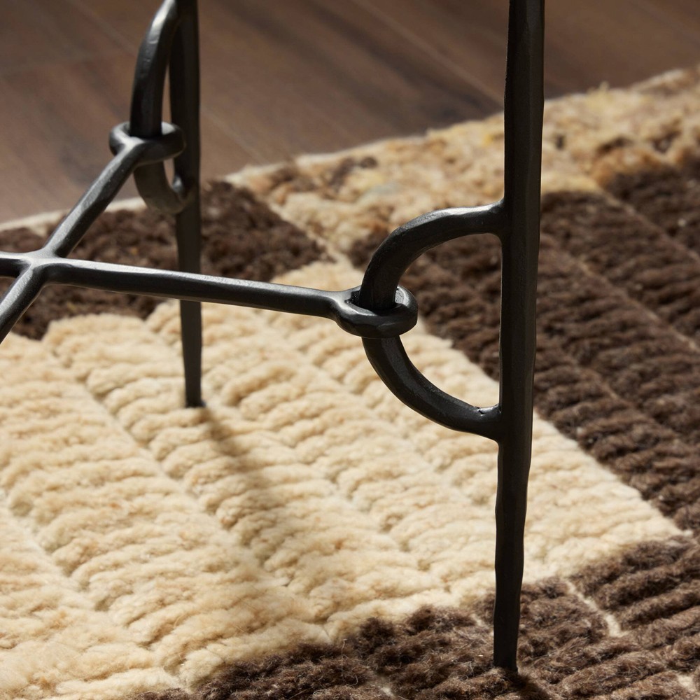 Ceasar French Country Hammered Gunmetal Square End Table - 13"|