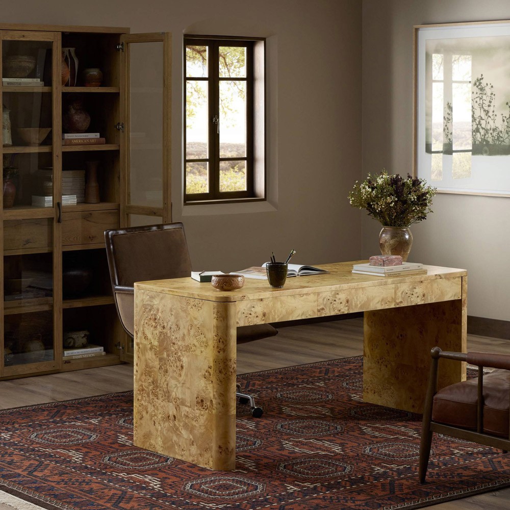 Mullins Modern Classic Natural Burl Desk|