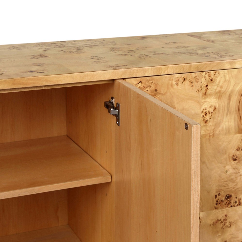 Mullins Modern Classic Natural Burl Media Console - 78"|