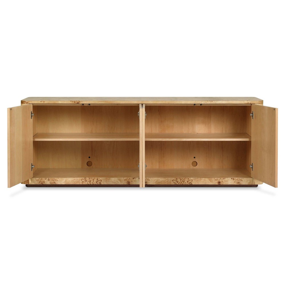 Mullins Modern Classic Natural Burl Media Console - 78"|