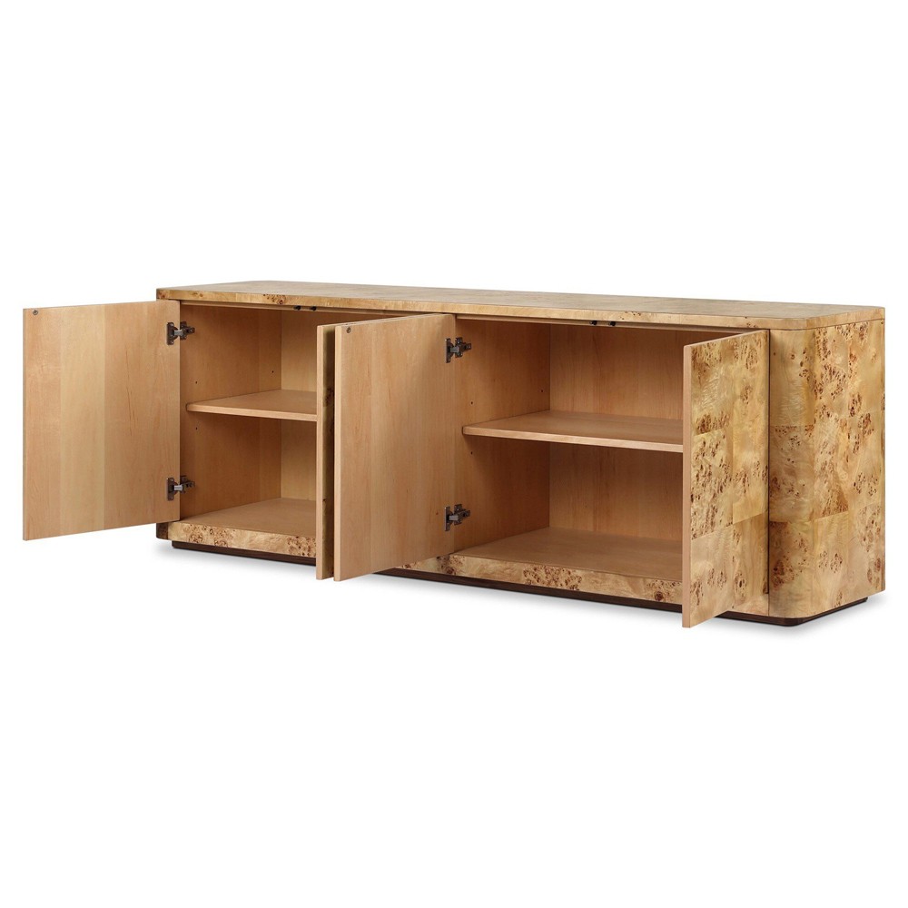 Mullins Modern Classic Natural Burl Media Console - 78"|