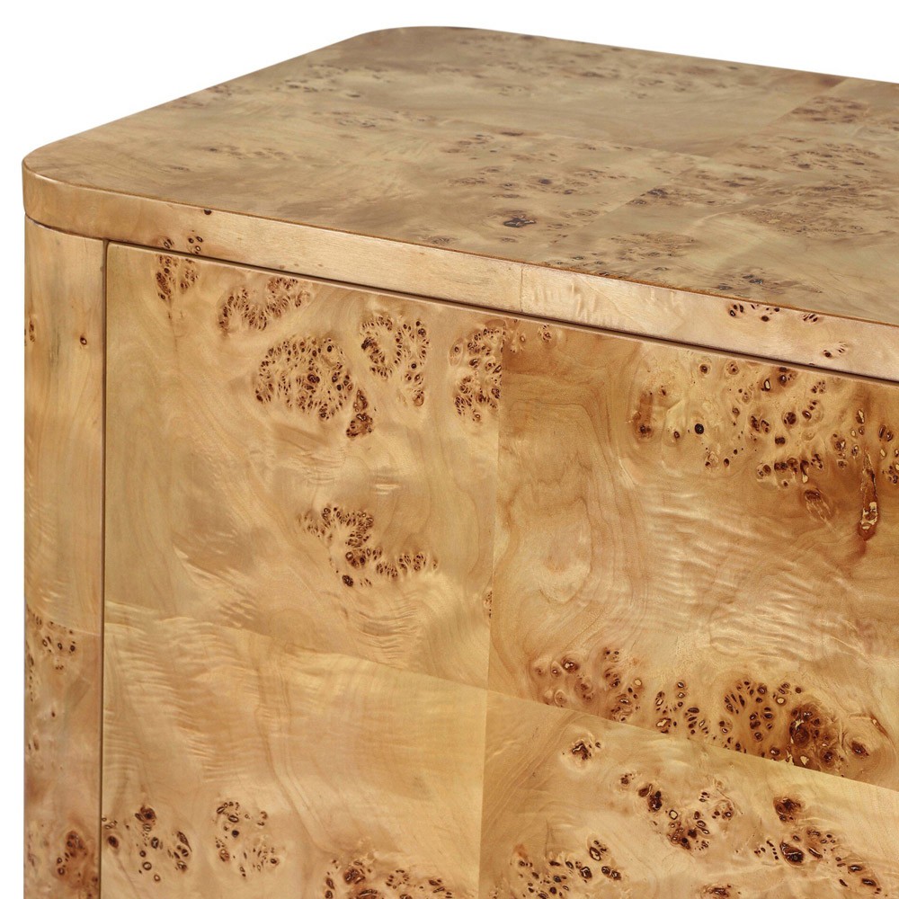 Mullins Modern Classic Natural Burl Media Console - 78"|