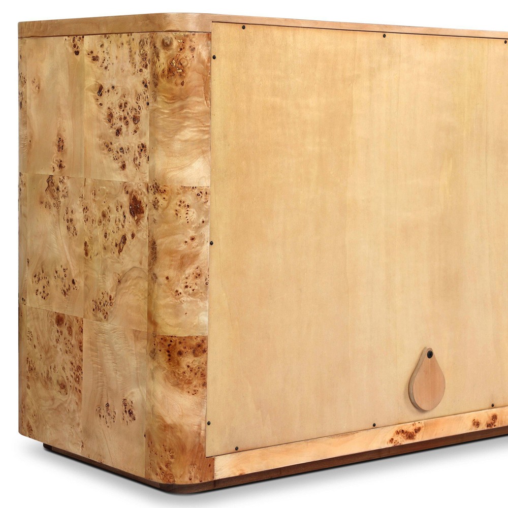 Mullins Modern Classic Natural Burl Media Console - 78"|