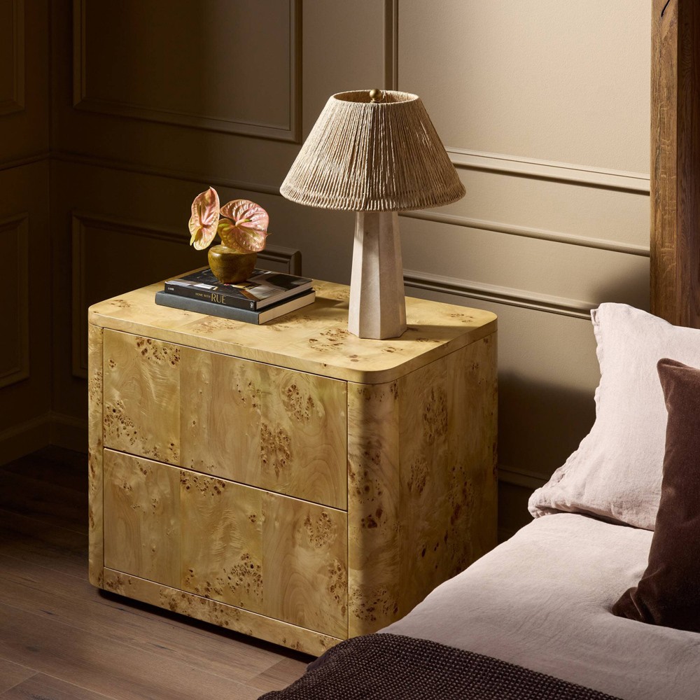 Mullins Modern Classic Natural Burl Nightstand|