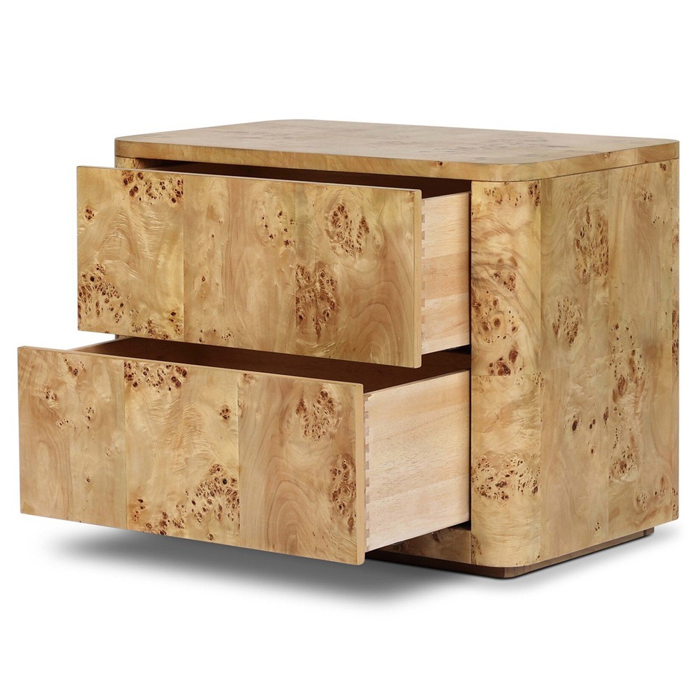 Mullins Modern Classic Natural Burl Nightstand|