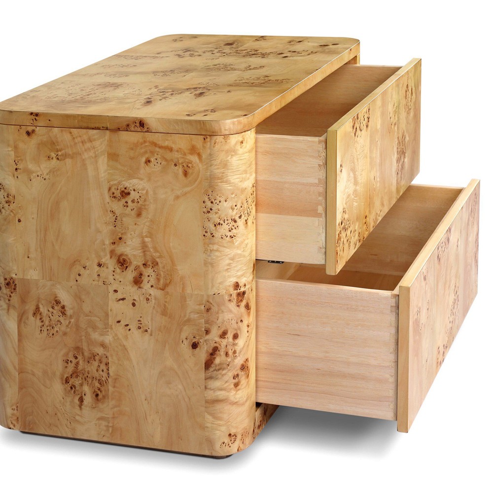 Mullins Modern Classic Natural Burl Nightstand|