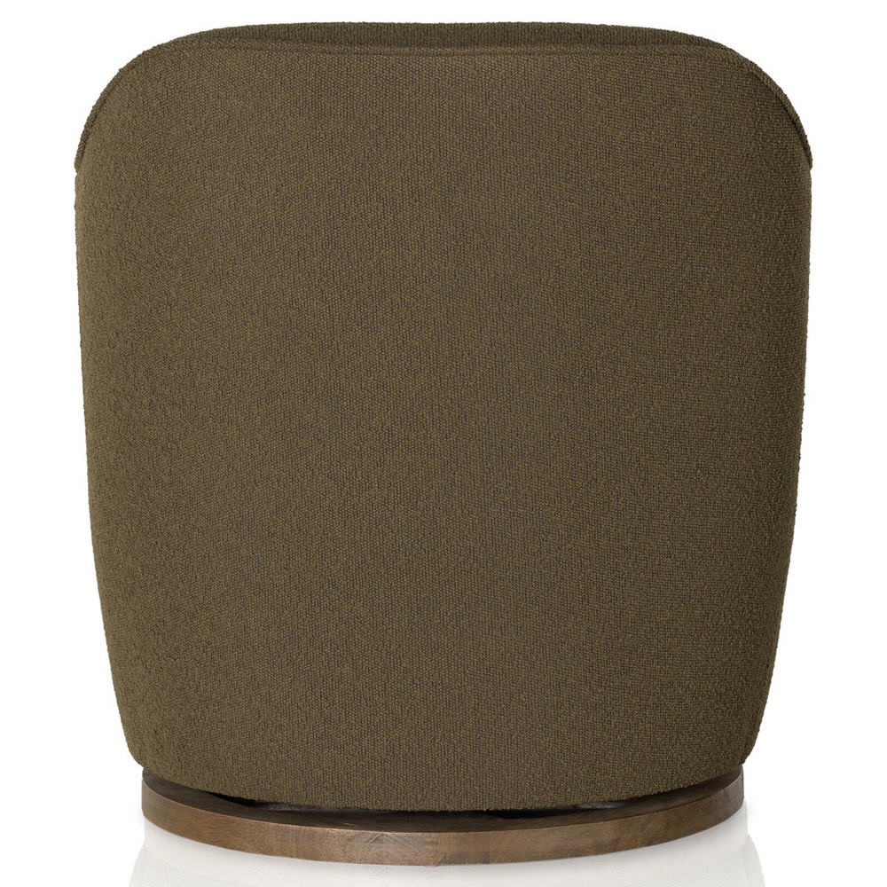 Samuel French Country FIQA Olive Boucle Swivel Arm Chair|