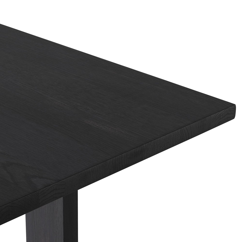 Emilie Modern Classic Black Wash Mango Wood Rectangular Dining Table - 72"|