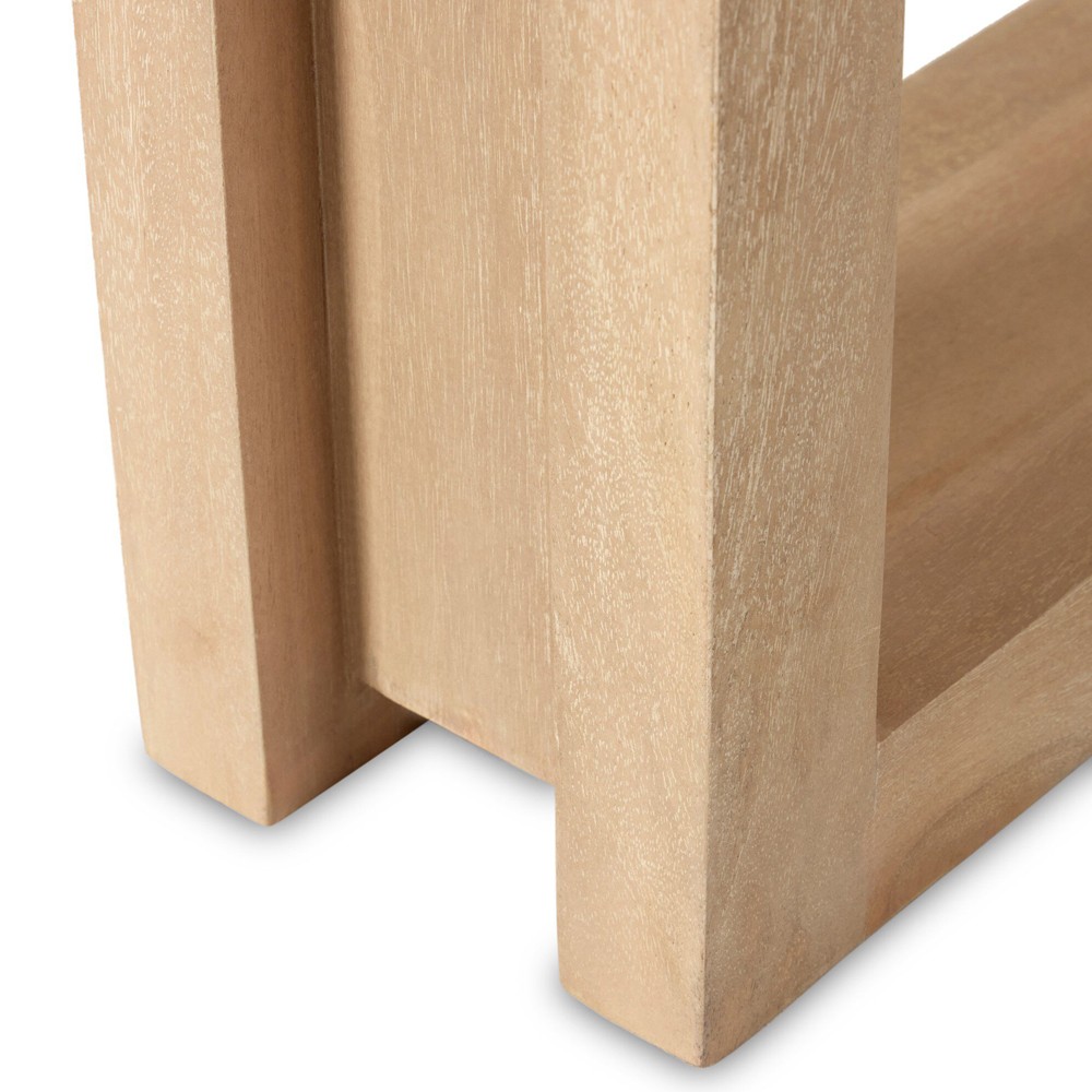 Emilie Coastal Beach Natural Mango Wood Rectangular Dining Table - 72"|