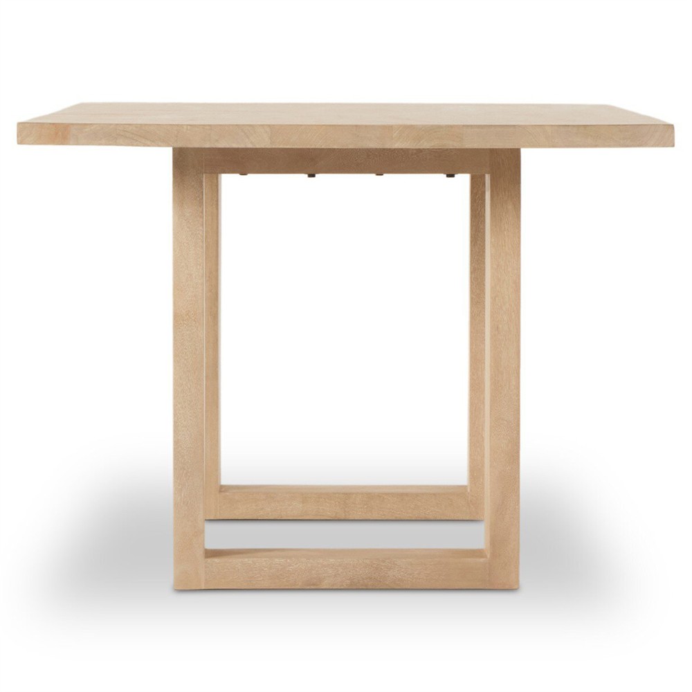 Emilie Coastal Beach Natural Mango Wood Rectangular Dining Table - 72"|