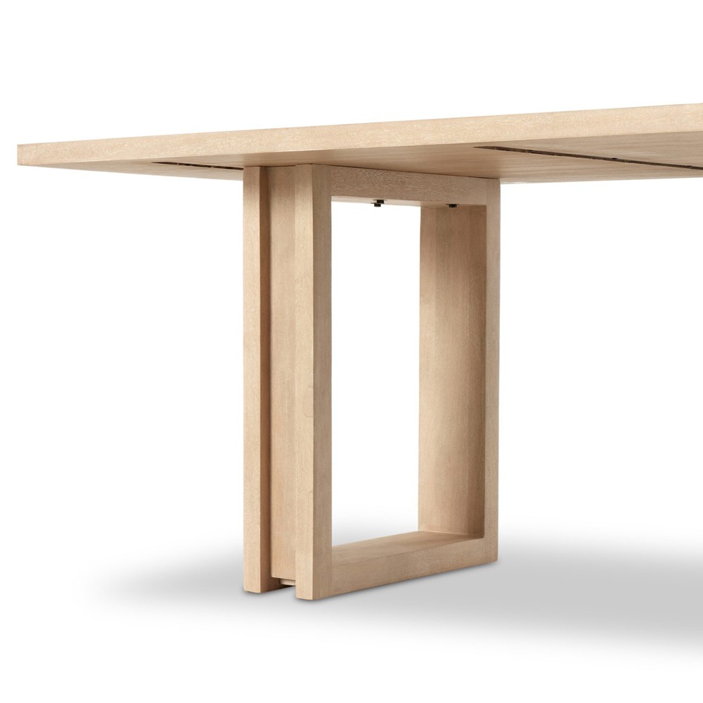 Emilie Coastal Beach Natural Mango Wood Rectangular Dining Table - 72"|