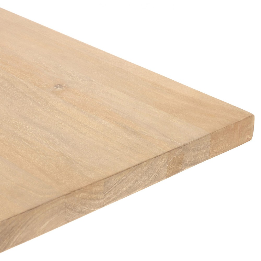 Emilie Coastal Beach Natural Mango Wood Rectangular Dining Table - 72"|