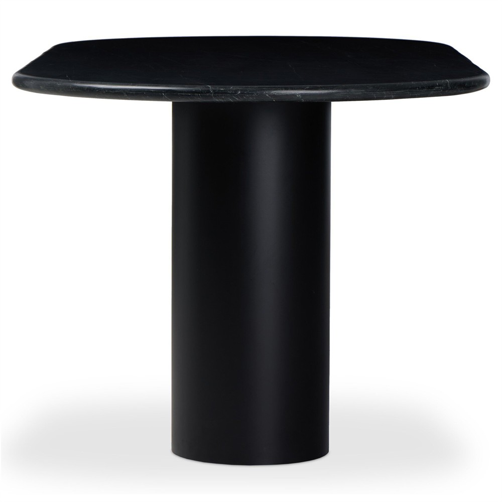 Gary Modern Classic Black Marble Oval Dining Table - 78''|