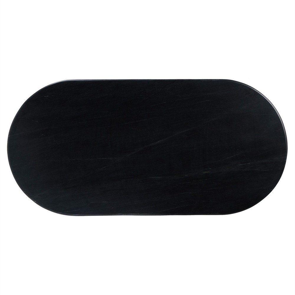 Gary Modern Classic Black Marble Oval Dining Table - 78''|
