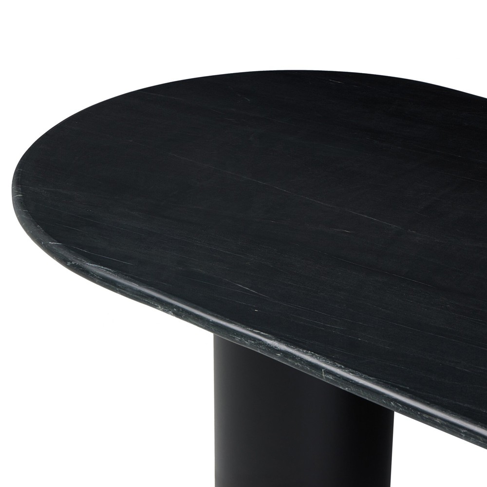 Gary Modern Classic Black Marble Oval Dining Table - 78''|