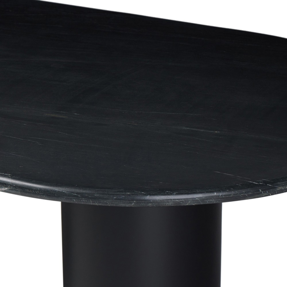 Gary Modern Classic Black Marble Oval Dining Table - 78''|