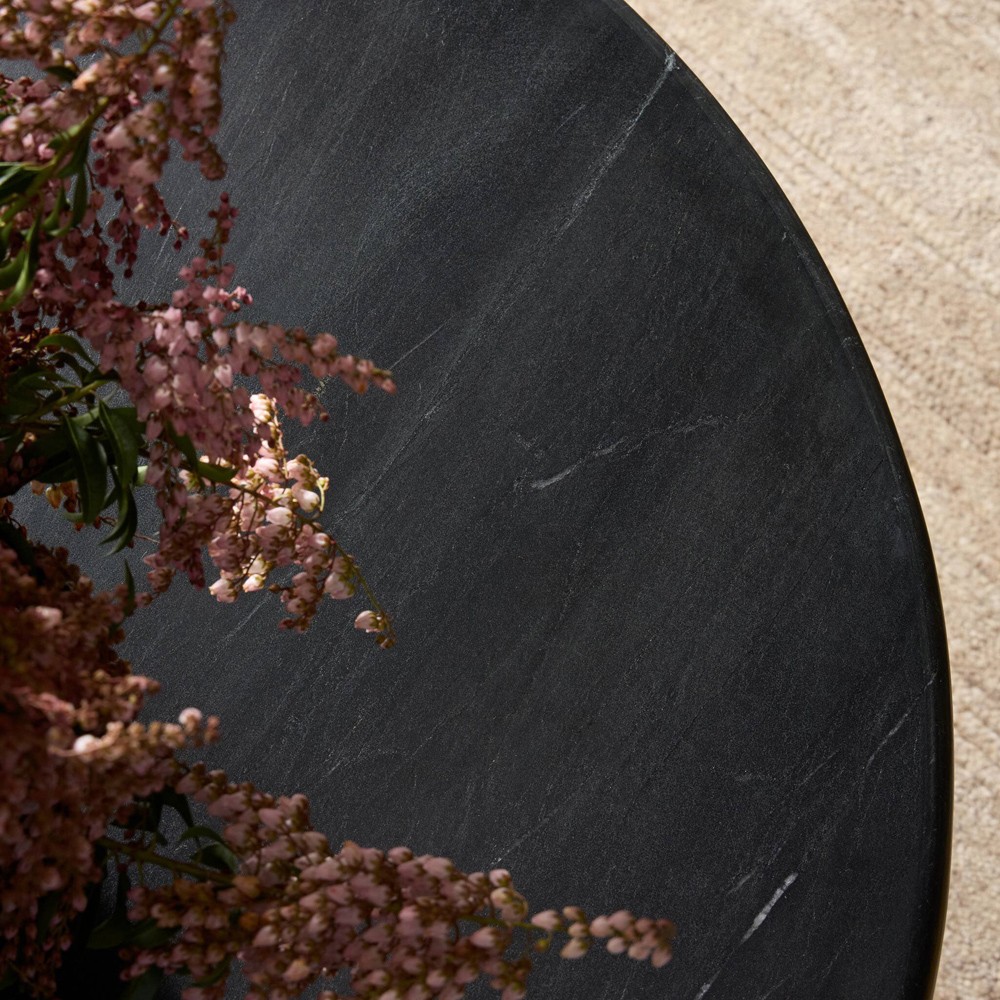 Gary Modern Classic Black Marble Oval Dining Table - 78''|