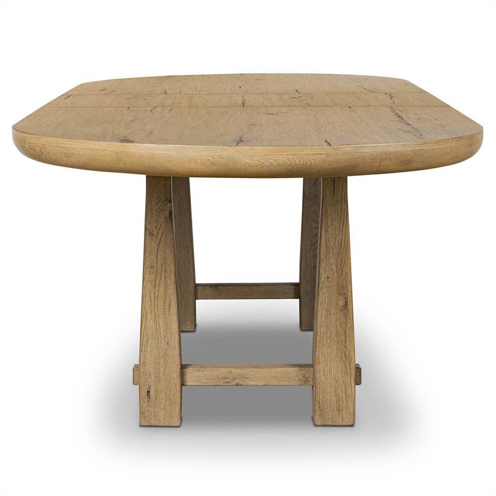 Godric Coastal Beach Drifted Oak Wood Oval Extendable Dining Table - 84 ...