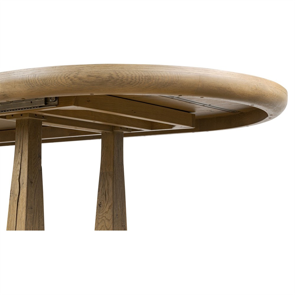 Godric Coastal Beach Drifted Oak Wood Oval Extendable Dining Table - 84 ...