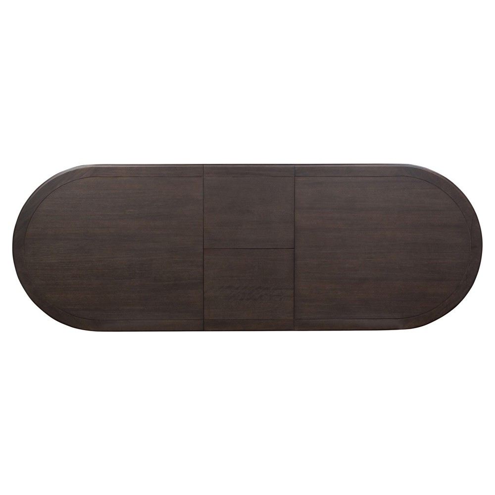 Hayden Modern Classic Black Mango Wood Oval Extendable Dining Table - 84-104"|