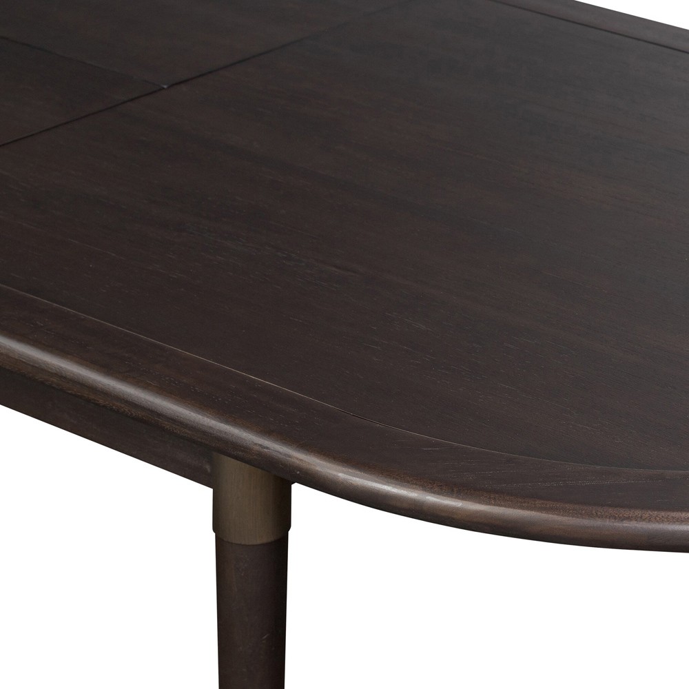 Hayden Modern Classic Black Mango Wood Oval Extendable Dining Table - 84-104"|
