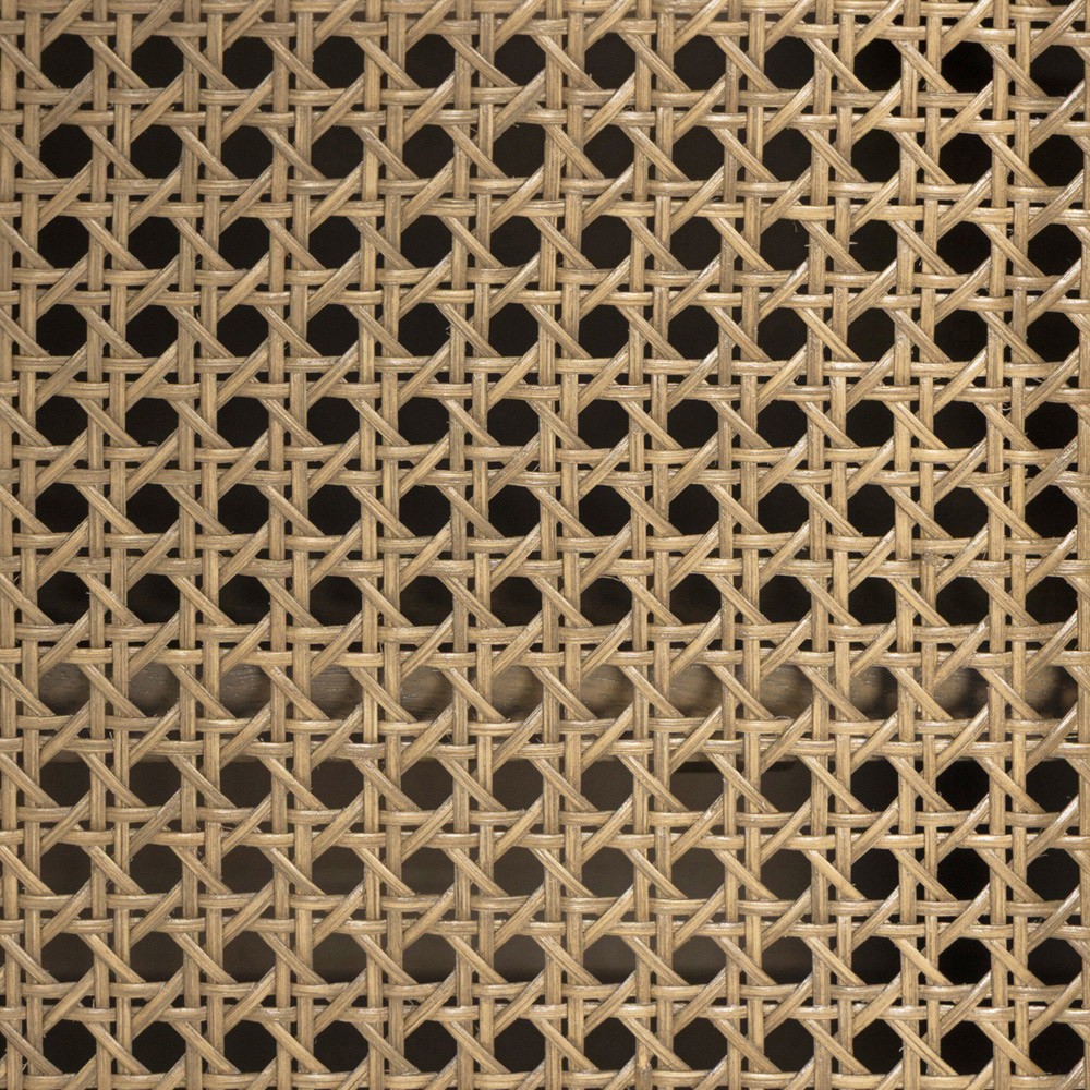 Kashton Mid Century Taupe Solid Mango Wood Arched Woven Cane Sideboard|