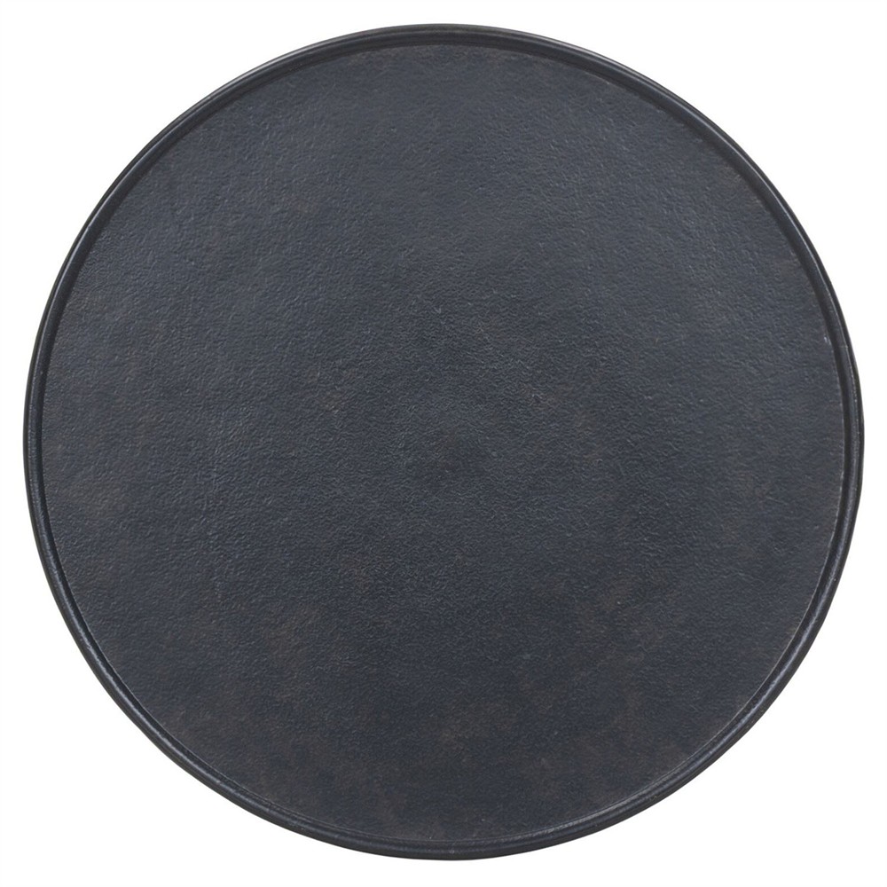 Lupe Industrial Loft Black Antique Aluminum Round Side Table|