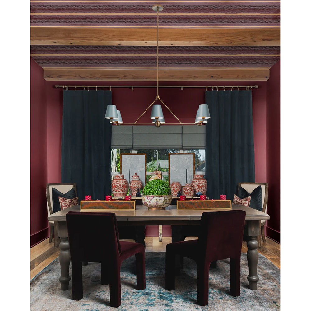 Isaiah Updated Traditional Blue Steel Shade 6 Light Linear Chandelier|