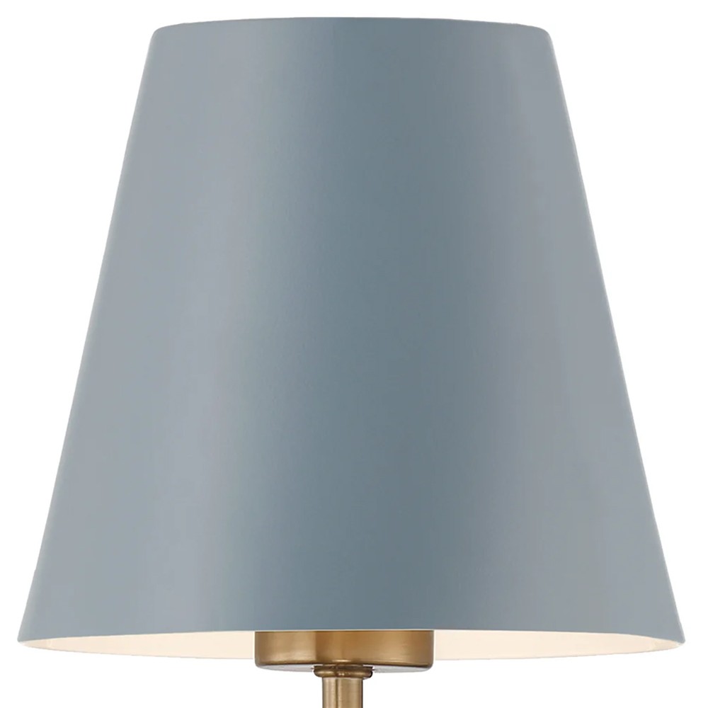 Isaiah Updated Traditional Blue Steel Shade 2 Light Linear Chandelier|