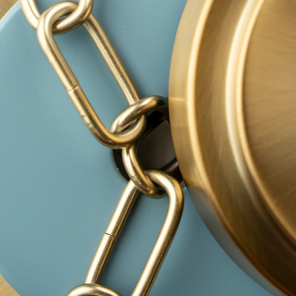 Isaiah Updated Traditional Blue Steel Shade 2 Light Linear Chandelier|