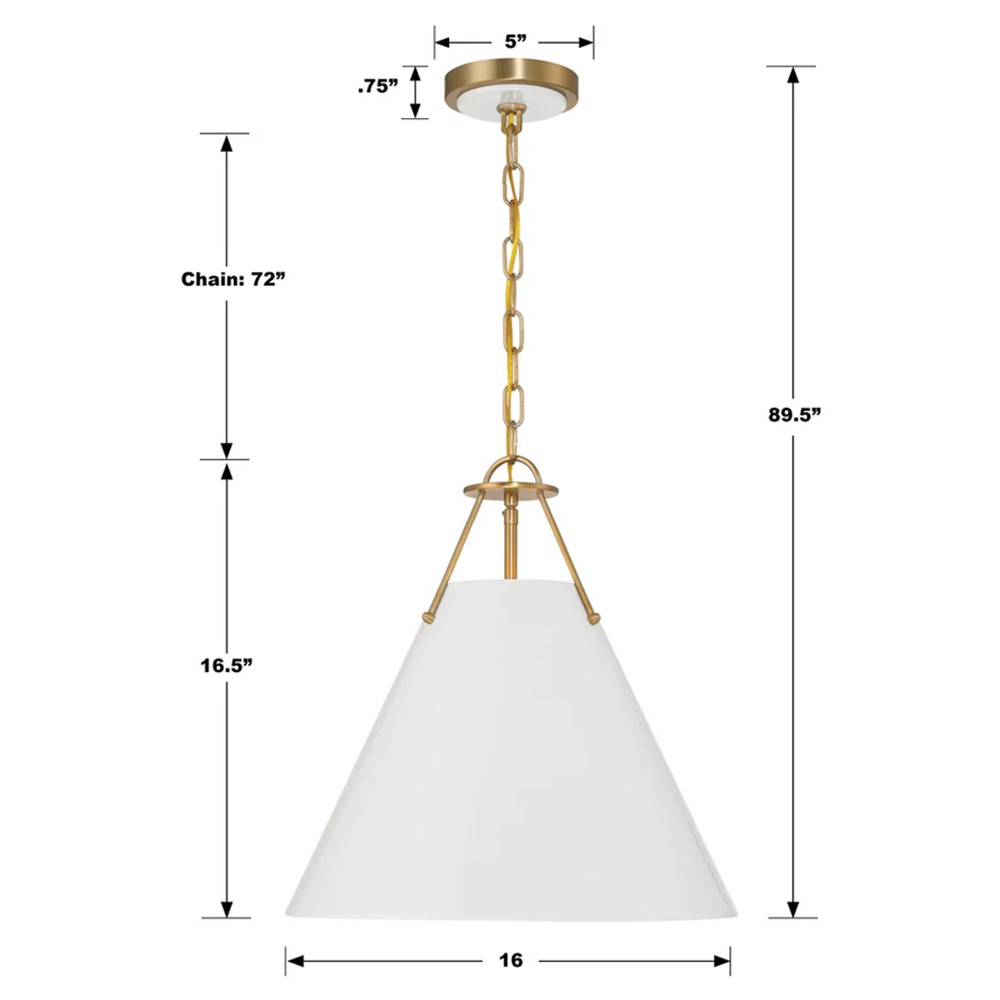 Isaiah Updated Traditional White Steel Shade 3 Light Pendant|